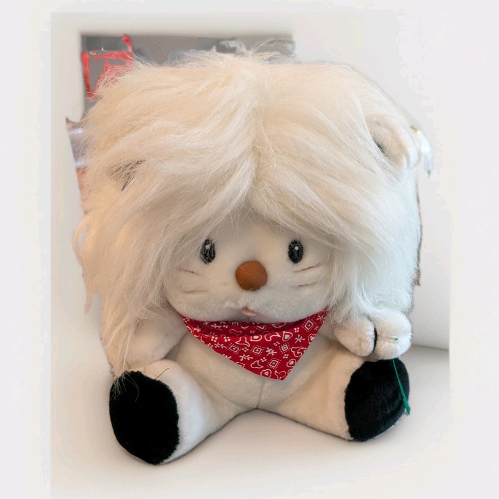 Applause Bandy Lion Black & White 12" Plush Soft Toy Stuffed Animal